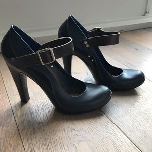 Marni Navy Blue Mary Jane Rubber Pumps